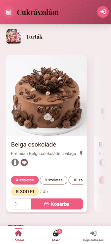 Cukrászda mobilbarát online kínálata a Cukee-ban